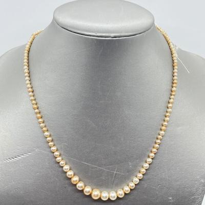 LOT 61: Vintage Pearls - One with 14K Marked Clasp