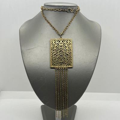 LOT 67: Amber and Goldtone Necklaces