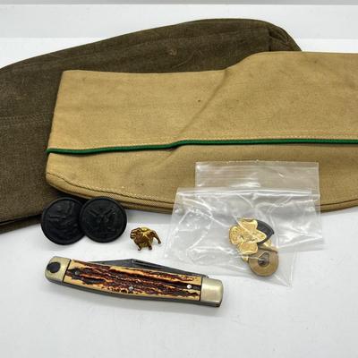 LOT 75: Vintage Militaria Style Hats, Pocket Knife and More!
