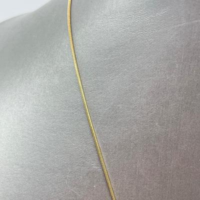 LOT 80: 14K Yellow Gold Amethyst and Blue Topaz Pendant on 20" Chain