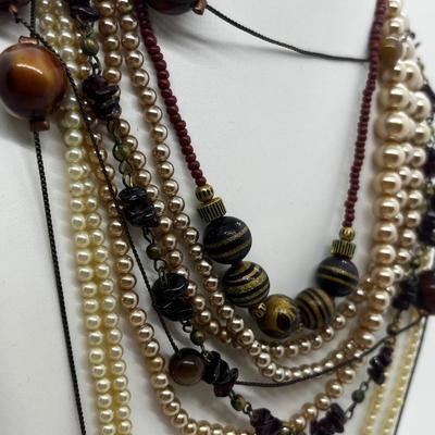 LOT 104: Necklaces Including Art Glass Beads and Glass Seed Pearls - Sizes 46" to 60"
