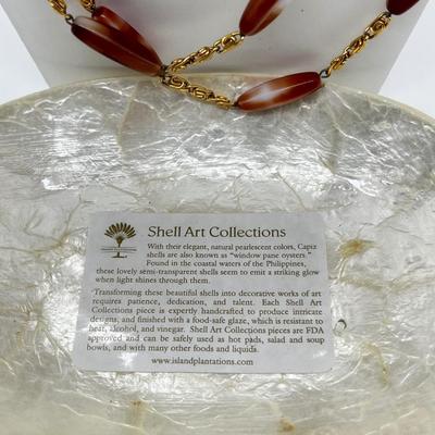 LOT 107: Unique Jewelry Collection Including Several Shell Art Pieces and Shell Art Tray