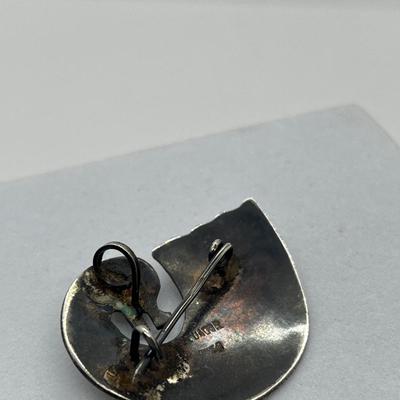 LOT 110: Ecuador Ethnic Gemstone 950 Silver Pendant Brooch - 9.2 GTW