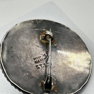 LOT 120: Vintage 935 Sterling Brooch/Pin Made in Palestine and 925 Silver and Marcasite Earrings