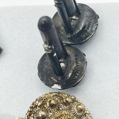 LOT 123: Vintage Silver Button Covers, Silver Cufflinks and More!