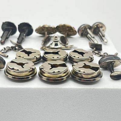 LOT 123: Vintage Silver Button Covers, Silver Cufflinks and More!
