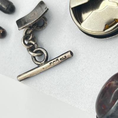 LOT 123: Vintage Silver Button Covers, Silver Cufflinks and More!