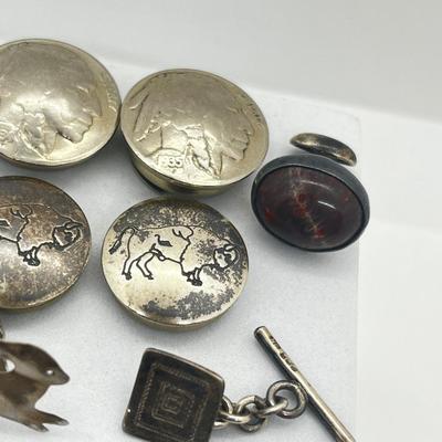 LOT 123: Vintage Silver Button Covers, Silver Cufflinks and More!