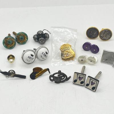 LOT 125: Artisan Cufflinks and Tie Pins Including Swank, Fun "Hot/Cold" Set and More!