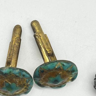 LOT 125: Artisan Cufflinks and Tie Pins Including Swank, Fun "Hot/Cold" Set and More!