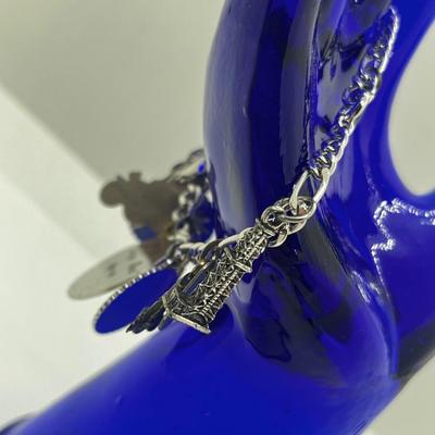 LOT 127: Vintage Sterling Charm Bracelet With Some Sterling Charms