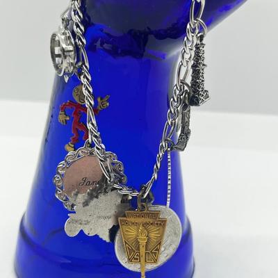 LOT 127: Vintage Sterling Charm Bracelet With Some Sterling Charms