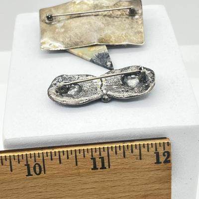 LOT 129: Two Sterling 925 Artisan Brooches/Pins -34.5 GTW