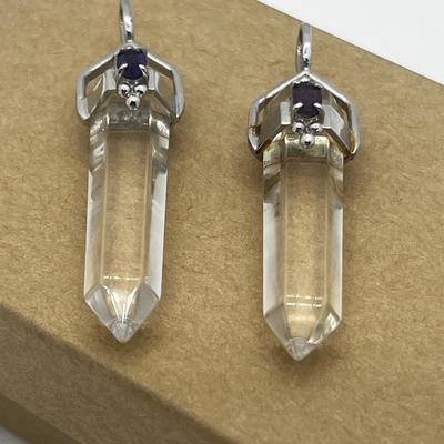 LOT 135: Two Amethyst and Quartz Crystal 925 Pendants