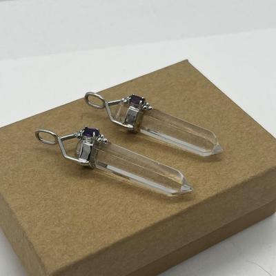 LOT 135: Two Amethyst and Quartz Crystal 925 Pendants