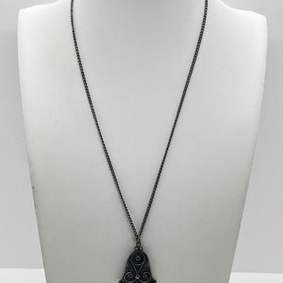 LOT 137: 925 Hamsa Necklace and Earrings Set