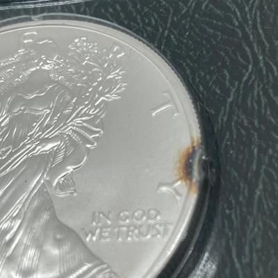 LOT 139: 2001 American Eagle Silver Dollar Coin - .999 Fine Silver - 31.101 grams