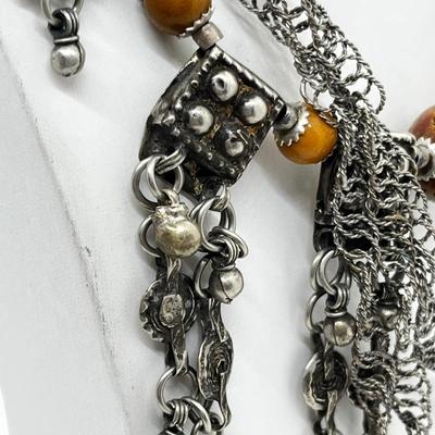 LOT 141: Vintage Yemini Tribal Necklace, Silvertone Twisted Necklace, Cloisonne and Glass Bangles and More!