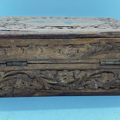 LOT 145: Artisan Brooch/Pin Collection With Unique Carved Wooden Box