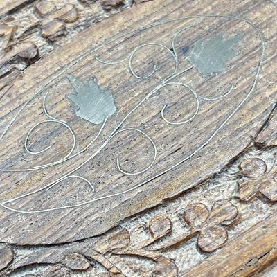 LOT 145: Artisan Brooch/Pin Collection With Unique Carved Wooden Box