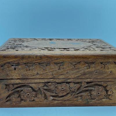 LOT 145: Artisan Brooch/Pin Collection With Unique Carved Wooden Box