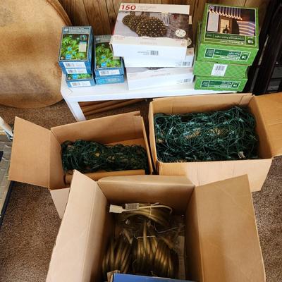 Large Lot of Christmas String & Rope Patio Party Lights