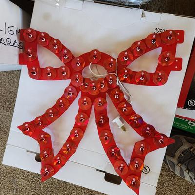 large lot of 18 Christmas Holiday Decor Lights Candy Canes Bows Snowman