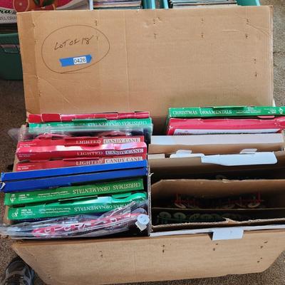 large lot of 18 Christmas Holiday Decor Lights Candy Canes Bows Snowman
