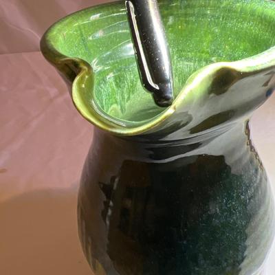 Kline Signed Large Green Luster Pitcher (D-RG)