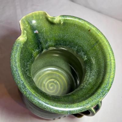 Kline Signed Large Green Luster Pitcher (D-RG)