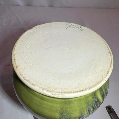 Kline Signed Large Green Luster Pitcher (D-RG)