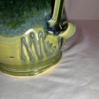 Kline Signed Large Green Luster Pitcher (D-RG)