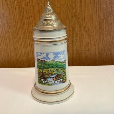Vintage Bad Tolz Stein w/pewter lid