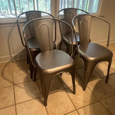 Four Restoration Hardware Metal ‘Marcel’ Armchair's (K-MG)