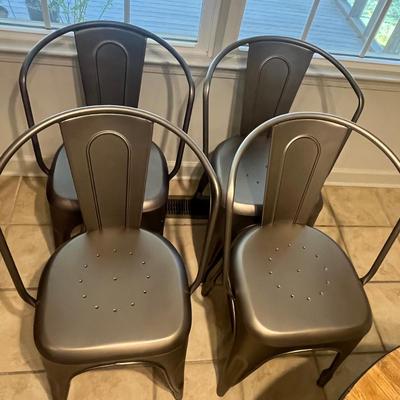 Four Restoration Hardware Metal ‘Marcel’ Armchair's (K-MG)