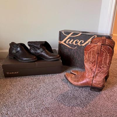 Lucchese Cowboy Boots & Ariat Boots - Women Size 11 (GB1-RG)