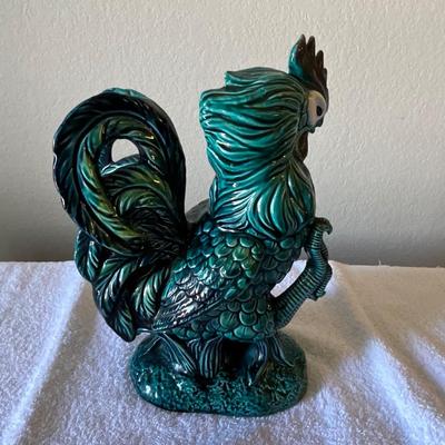 Vintage Enesco Turquoise Rooster # E-8259