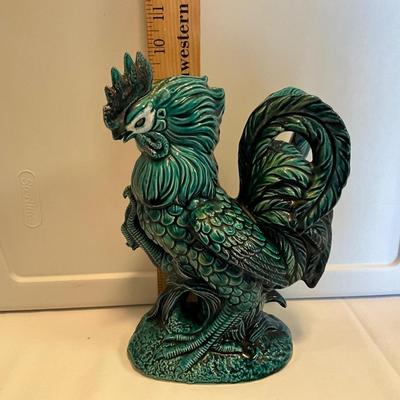 Vintage Enesco Turquoise Rooster # E-8259