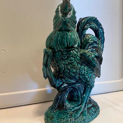 Vintage Enesco Turquoise Rooster # E-8259