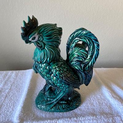 Vintage Enesco Turquoise Rooster # E-8259
