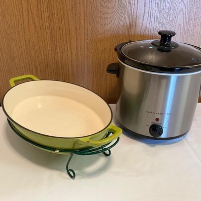 Cook’s Essentials Crock Pot w/Technique Oval Heavy Baking Dish