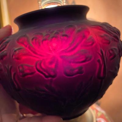 Antique Tiffin Black Satin Round Vase