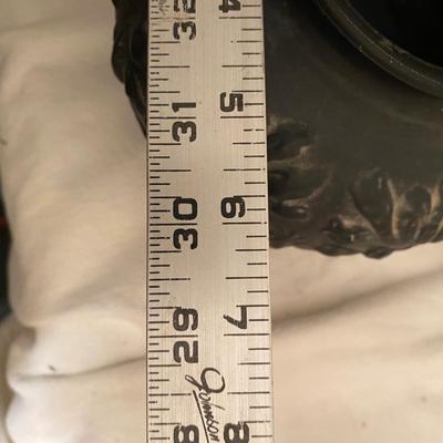 Antique Tiffin Black Satin Round Vase
