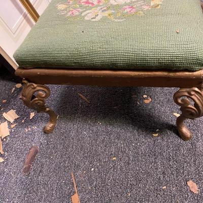 Needlepoint footstool