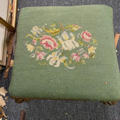Needlepoint footstool
