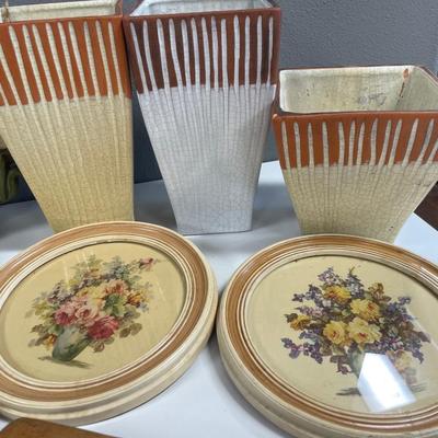 Portugal pots with California pottery and mushroom clock