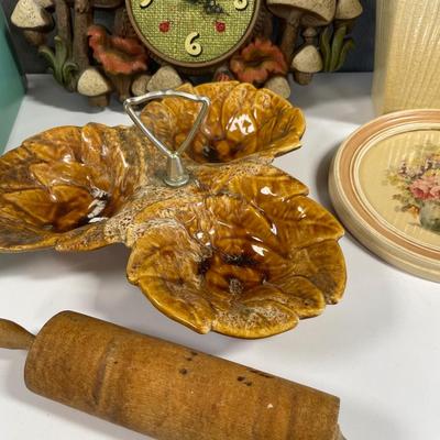 Portugal pots with California pottery and mushroom clock