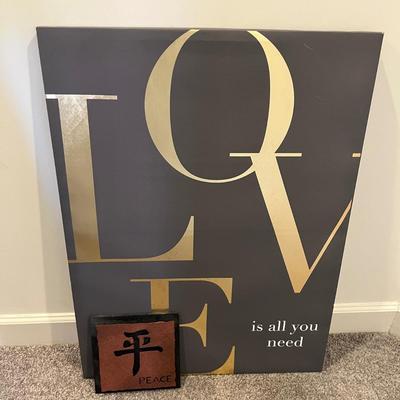 Love Framed Canvas & Peace Wall Art (PB-MG)