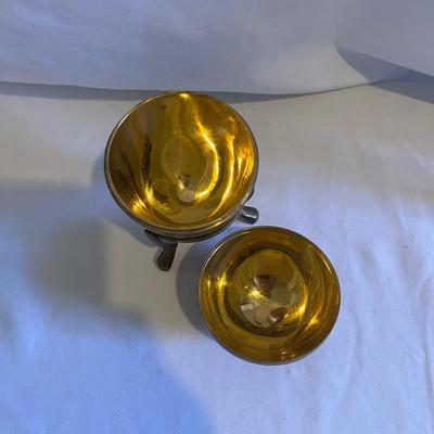 Two Piece Brass Egg With Enamel Detailing & Brass Dog (LR-MG)
