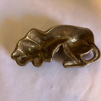 Two Piece Brass Egg With Enamel Detailing & Brass Dog (LR-MG)